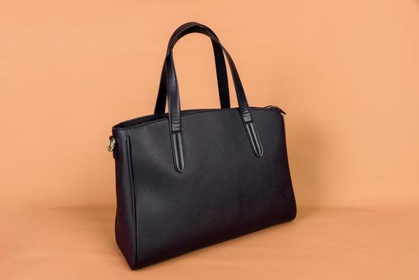 A black shoulder bag
